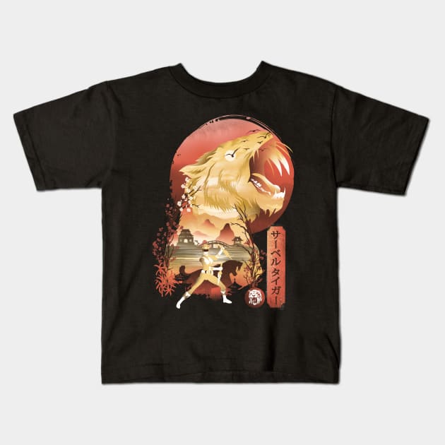 Yellow Ranger Ukiyo e Kids T-Shirt by DANDINGEROZZ